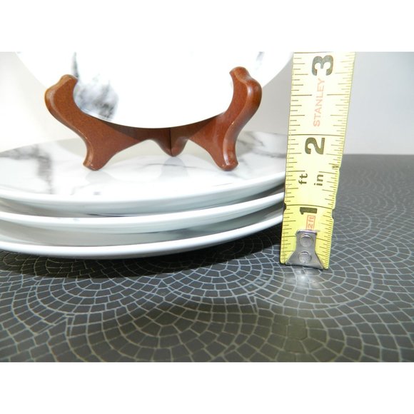 Marble Design Set Of 4 Plates 7.5" Home to Kitchen Porcelain Marble Effect Salad - Picture 3 of 10